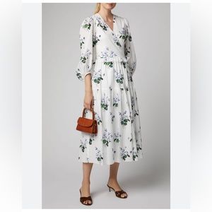 Les Reveries floral print cotton-voile wrap dress size 2